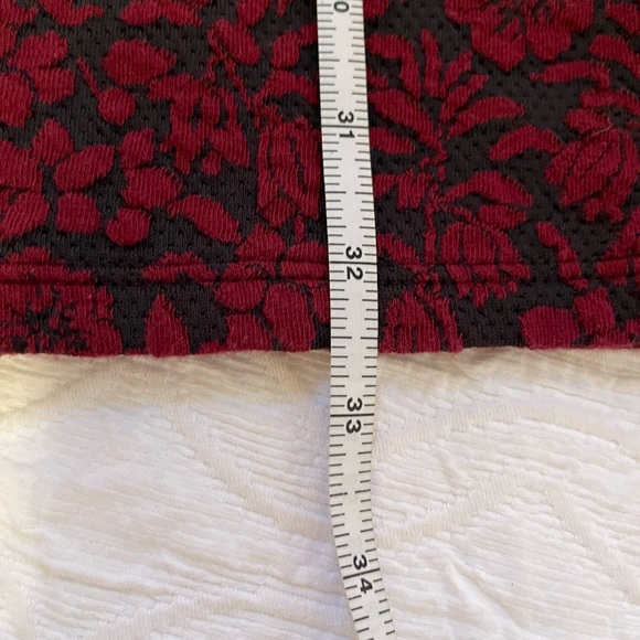 Ann Taylor Loft red & black midi dress 12 Petite - Picture 7 of 9